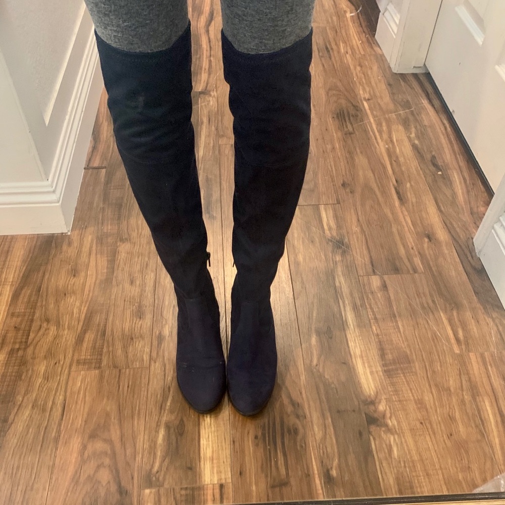 Ivanka Trump Navy blue Suede knee boots 7.5
